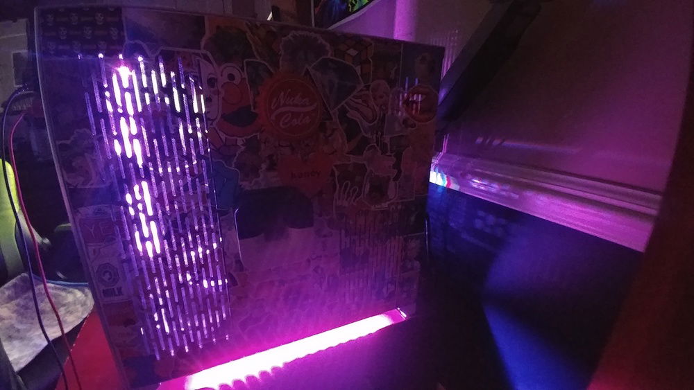 StickerBombed Rear panel with side air vent slits cut out