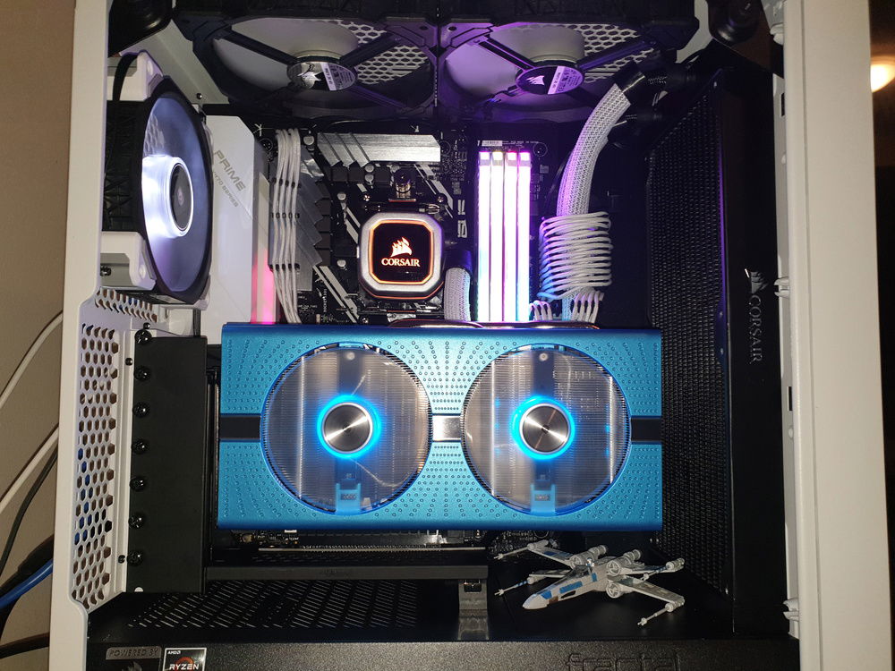 A frontal view of the build and cable work.