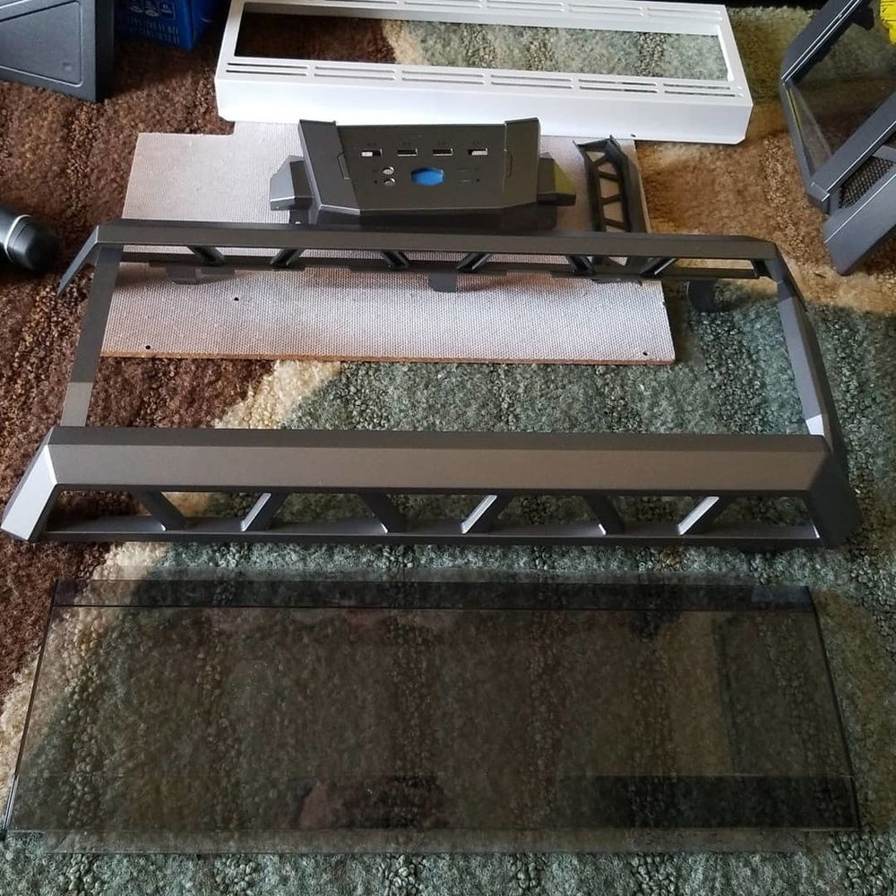 Front panel stripped apart for paint.