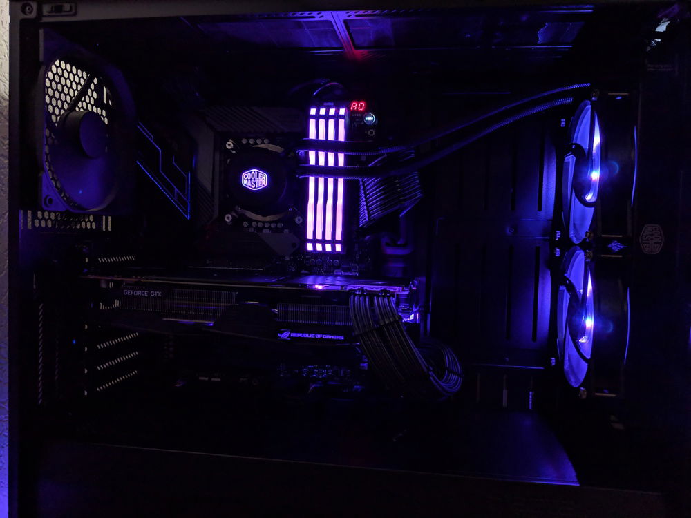 Dark shot with lights on.