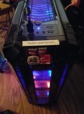 Top. That sticker was custom made. It's the original name of the build.