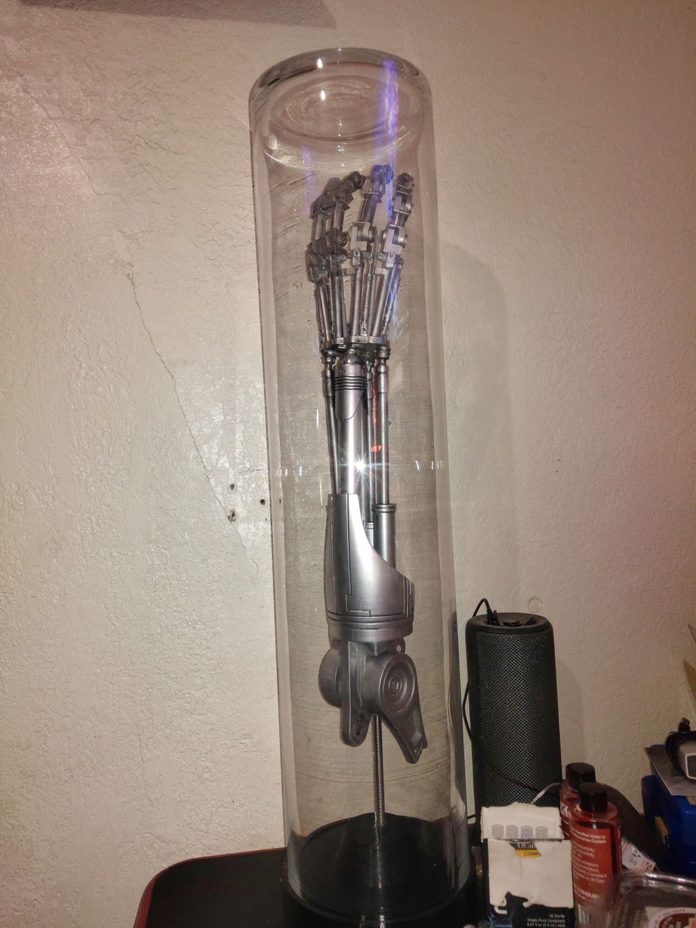 Just for the hell of it here's my 3d printed(by me) Terminator T800 arm prop. I love this thing and it sits on my desk next to me.