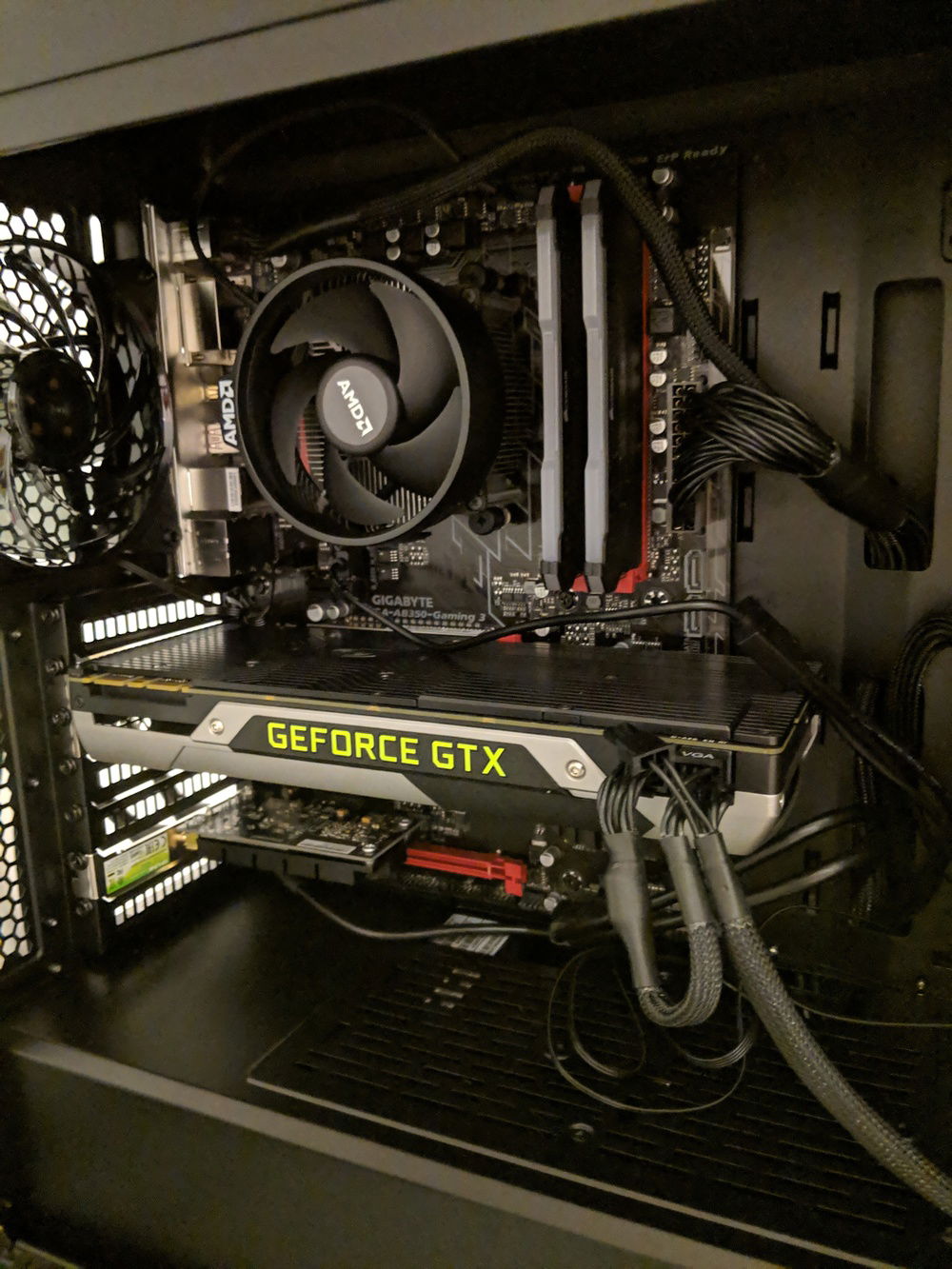 The inside with the PC and side panel off.