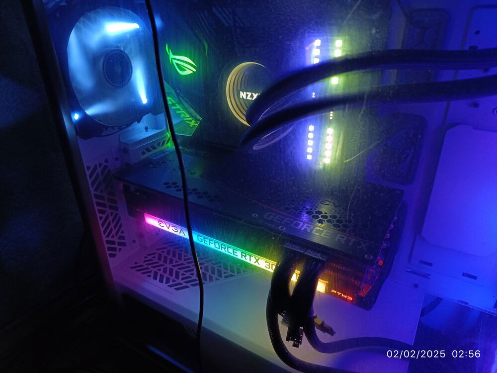 The PC from outside the glass, the glass is a bit dirty