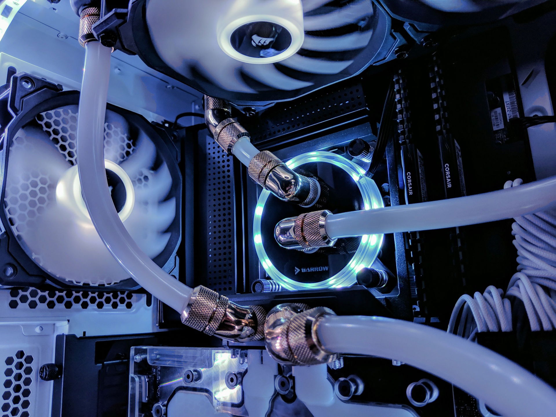 white and gold water cooled 570x » builds.gg