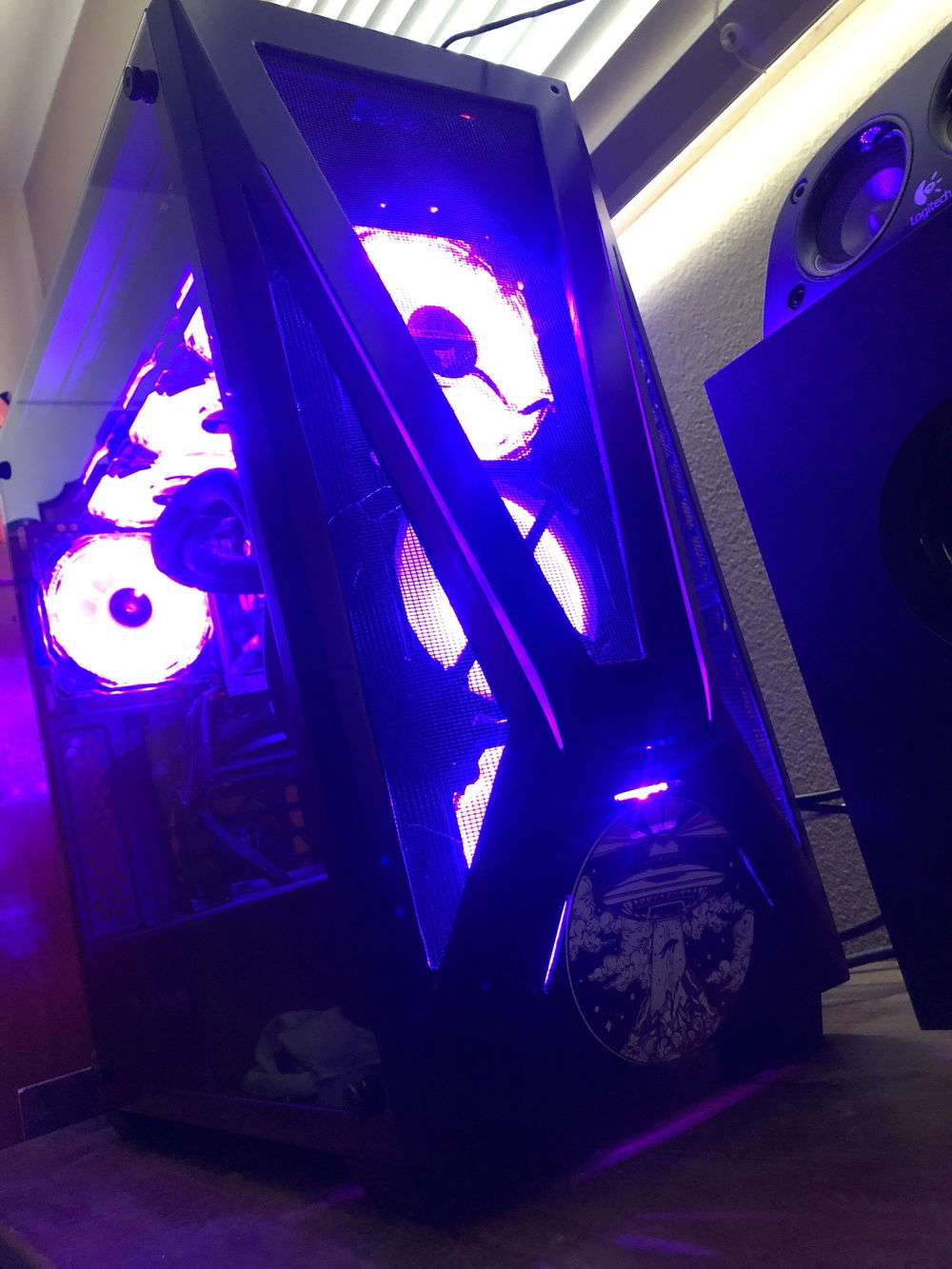 Custom cut front panel.