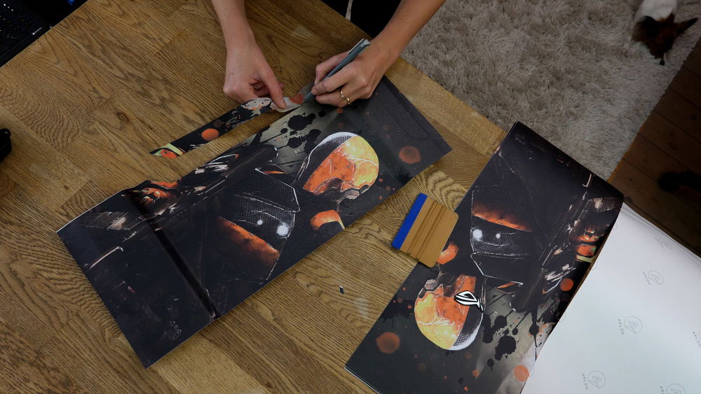 Vinyl wrap going on.