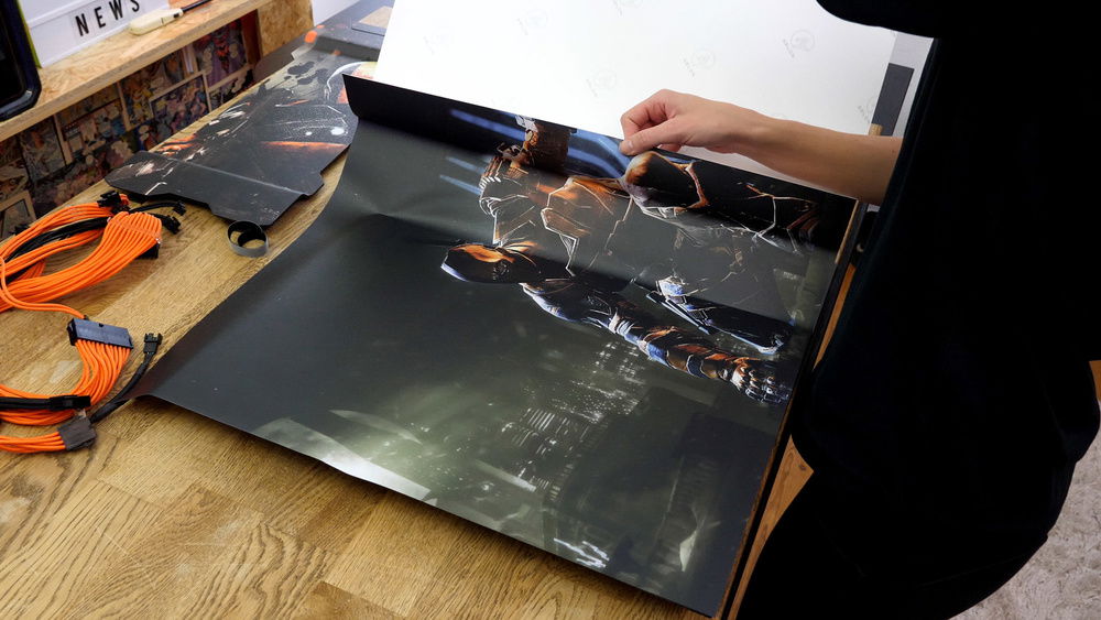 Vinyl wrap going on.