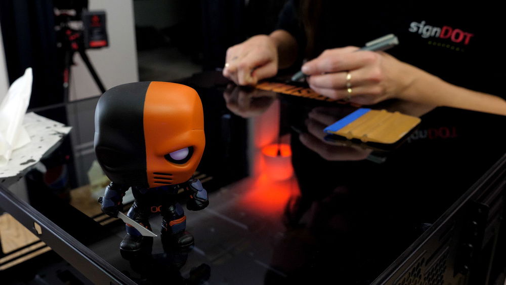 Vinyl wrap going on.