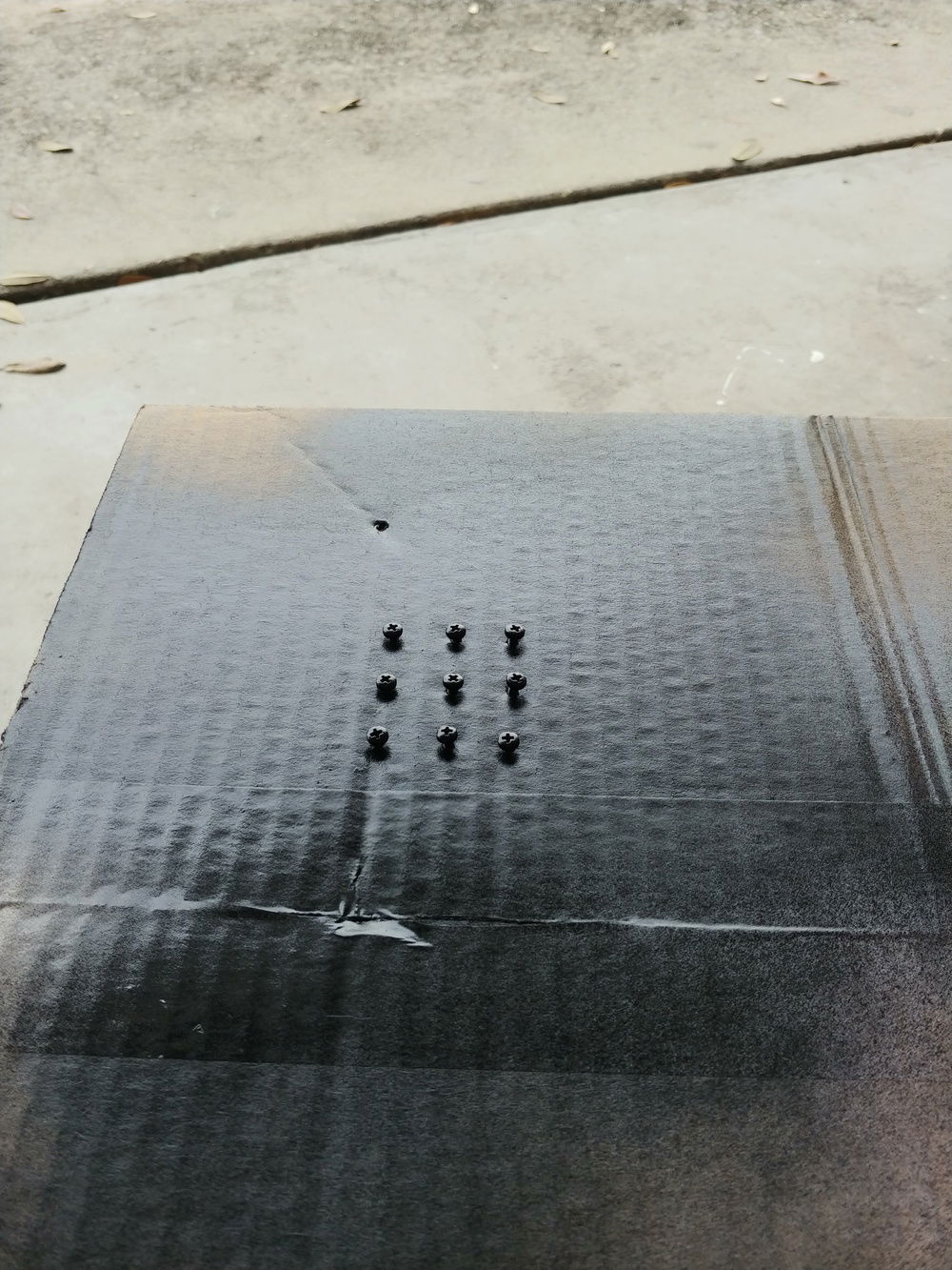 Step 4.5. sold the old mounting screws with the old MOBO, DUMB!. Ran to ACE and got some new ones but didn't like the raw finish on them so out came the paint