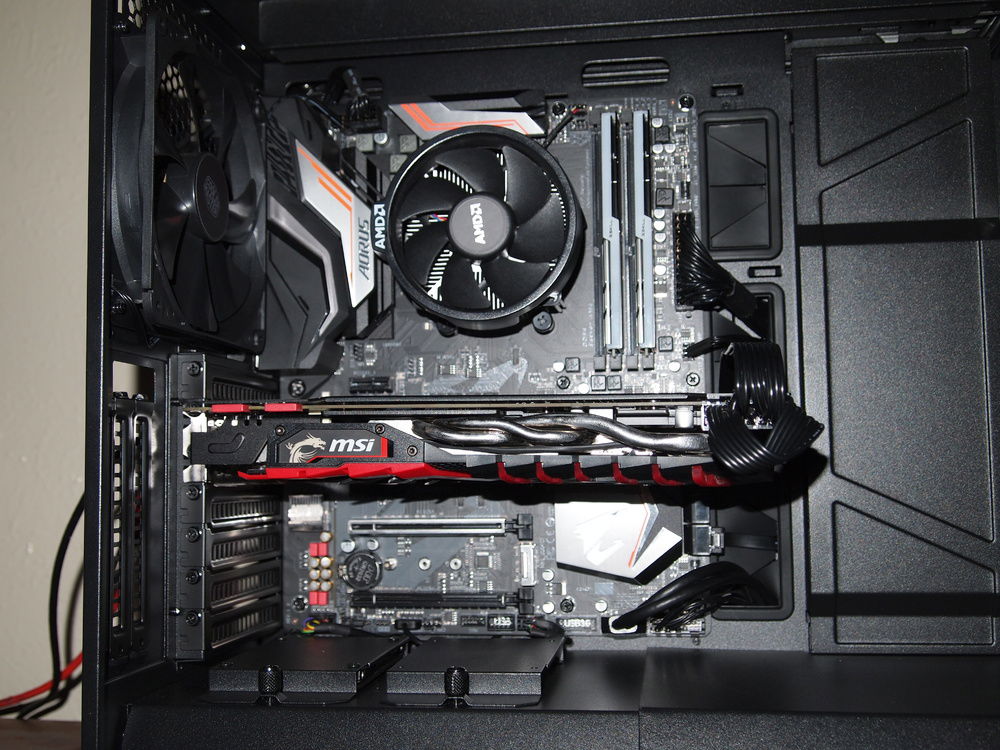 View of cable management on the inside
