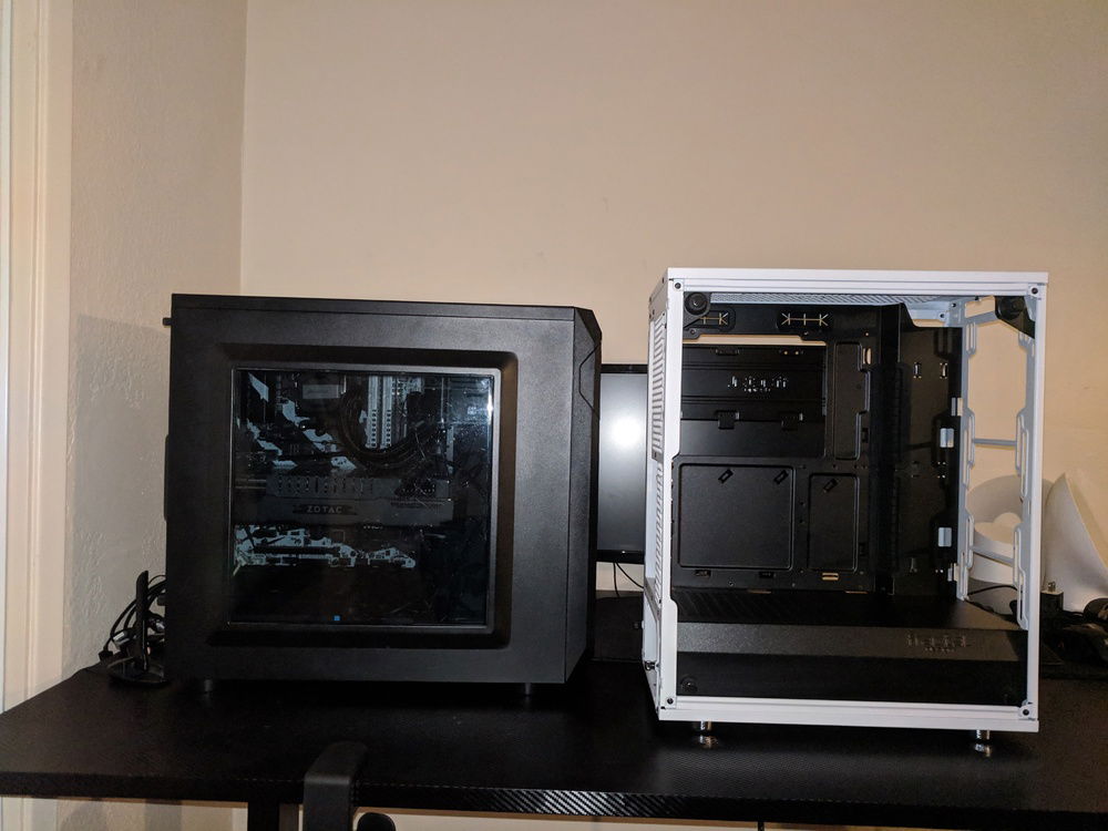 Much better case.... not much more room... actually less when I did the math...Thinking, "Oh, Shit!" "This is gonna be fun"