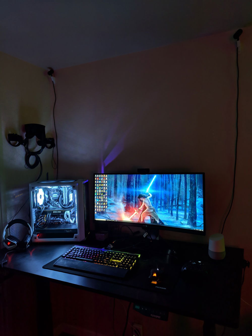So Update Time: PC2 Build V2.0  I got really sick of the SLI errors, Overheating, Lack of support for games, and last but not least I wanted G-sync support (10  series and up cards only for free-sync support.) Switched to an EVGA SC2 1080TI Hybrid "WOW, That's small!" (That's what she said) (Beat ya to it!) OH YEAH! I got VR too... Oculus RIFT, my room is just too small for VIBE, and let's be honest until they get their version of touch controllers out it's just not worth it. Still