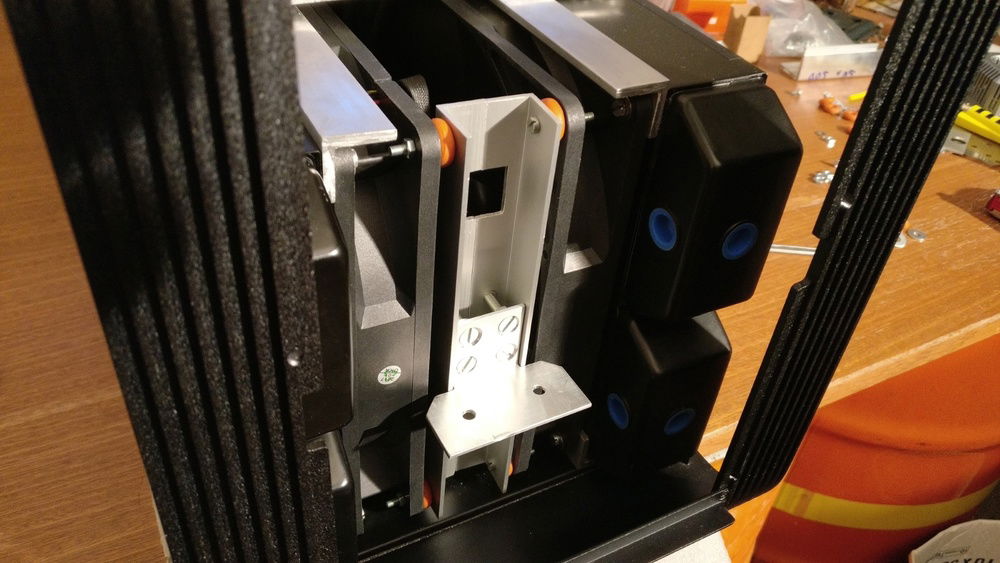 I put rubber rings in between so the vibrations of the pump don't spread out.