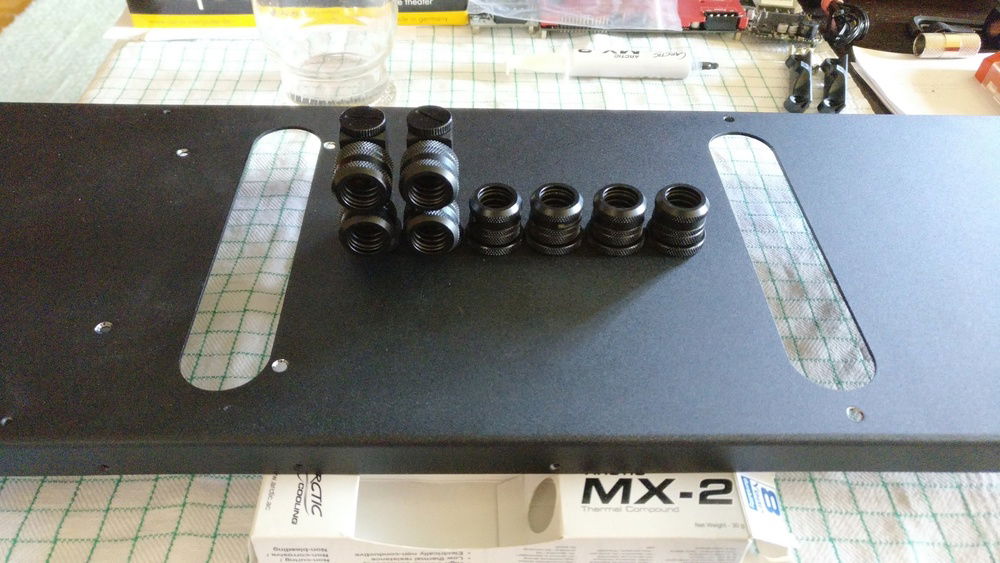 Here after drilling the holes and putting the passthroughs with the fittings in.