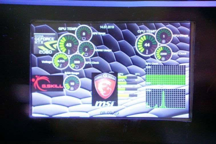 Monitoring with Aida 64 Sensor Panel.
