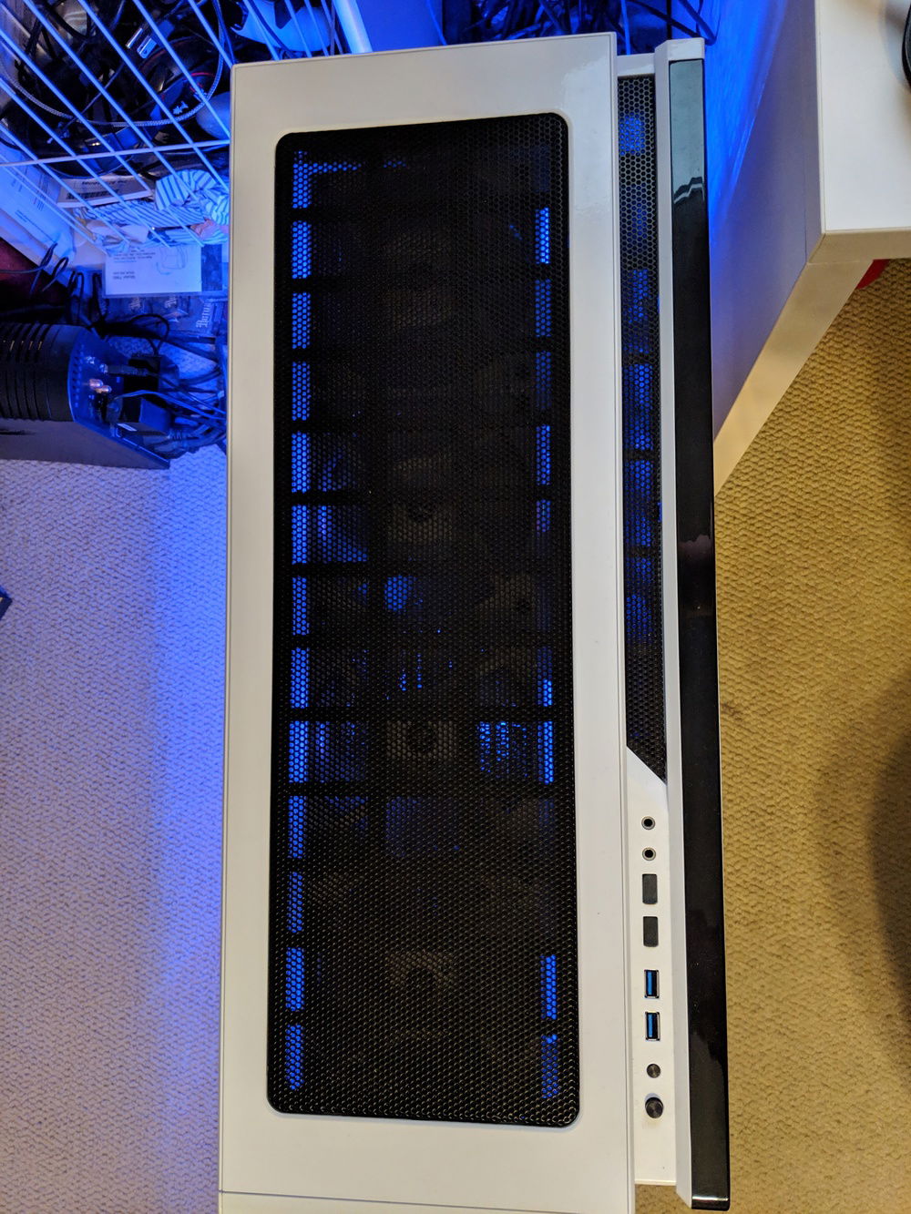 Top-down view with mesh cover