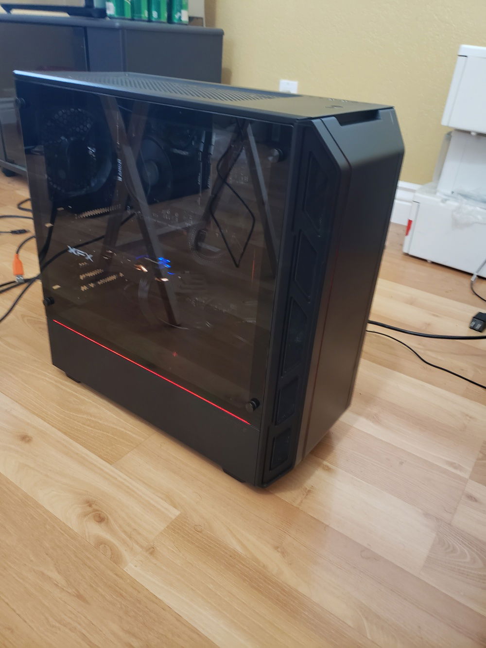 My black and red baby. Lighting sucks and you barely see the lights up front.