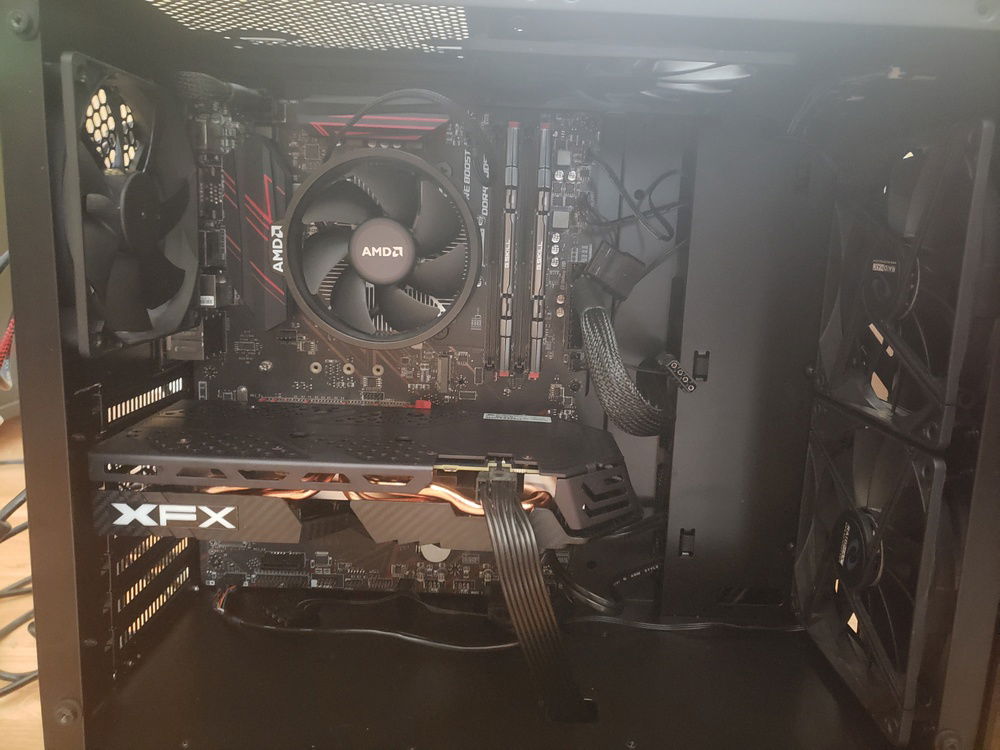 Internal. First time cable management.  I feel I did a decent job.