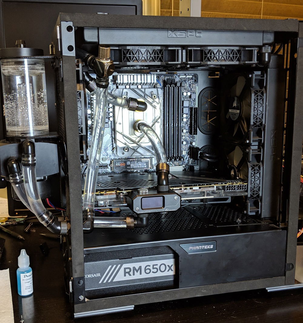 The run is completed.  Pump -> GPU -> CPU -> Top rad -> Front rad -> Pump