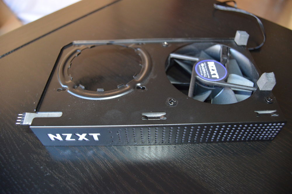 Kraken G12 AIO adapter with custom RGB LED strip to backlit the logo.