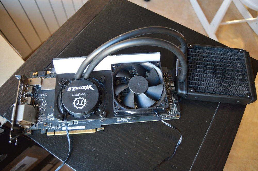 Custom white acrylic strips and AIO installed.