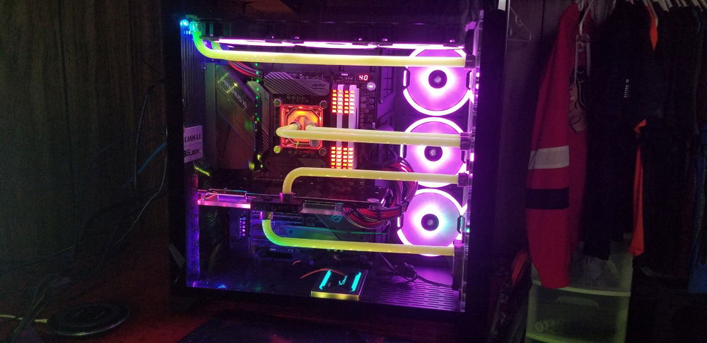 I swapped out the standard ek rgb fans for the corsair ll rgb fans also easier to control