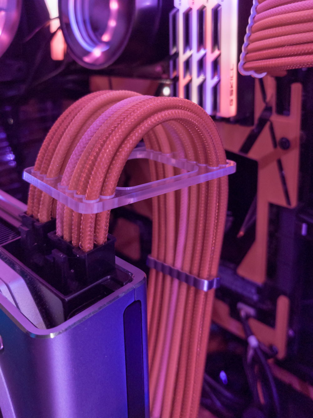 Laser cut acrylic 180 degree cable comb