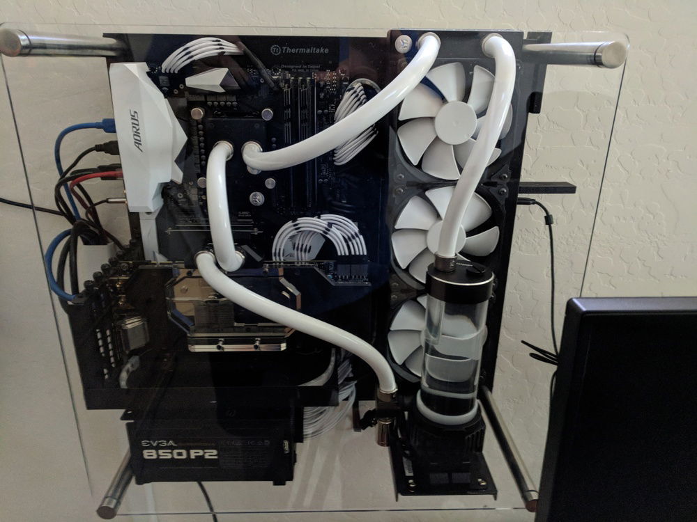 EVGA white cables with 3d printed black combs
