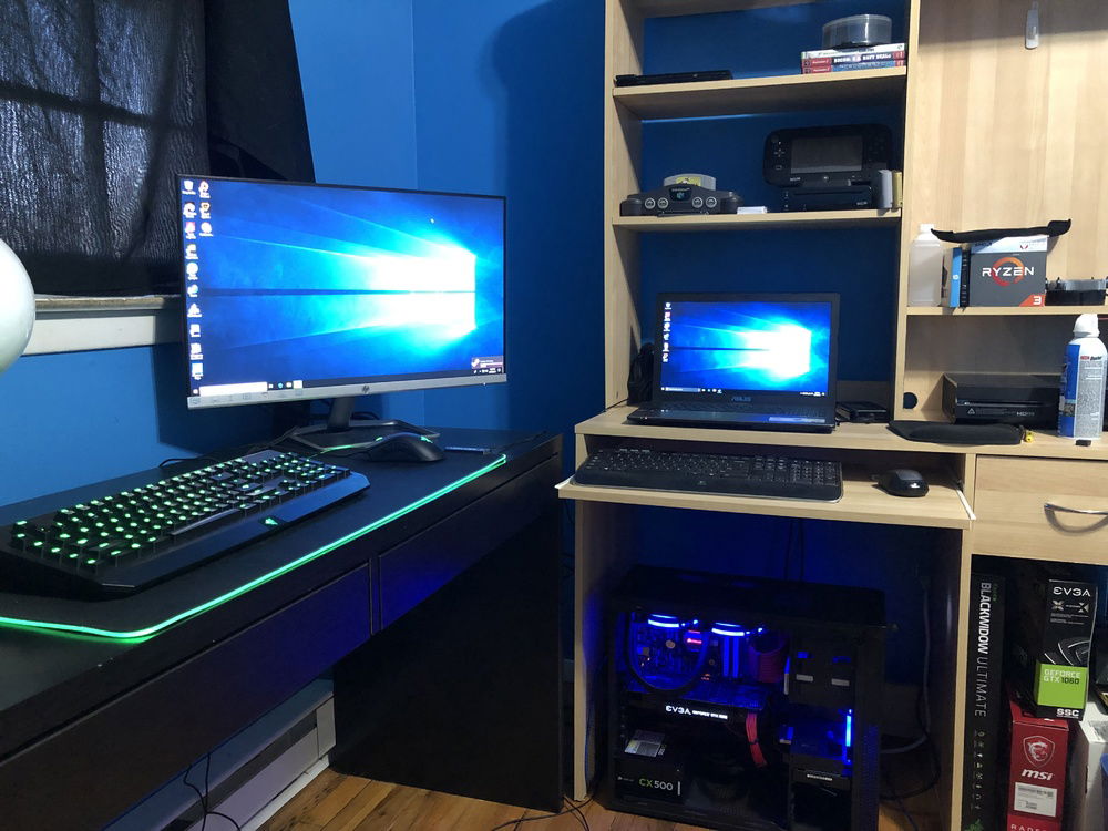 My setup. also have an asus laptop I recently acquired. Doing an external gpu on that once the parts arrive