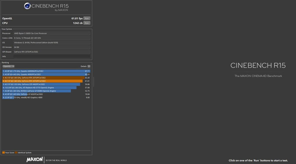 Cinebench result.