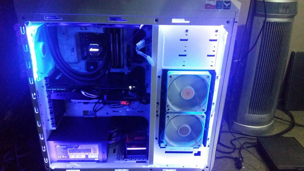 UV lighting in a white case for the lols (rgb now)  the LED SMD's were 5050.