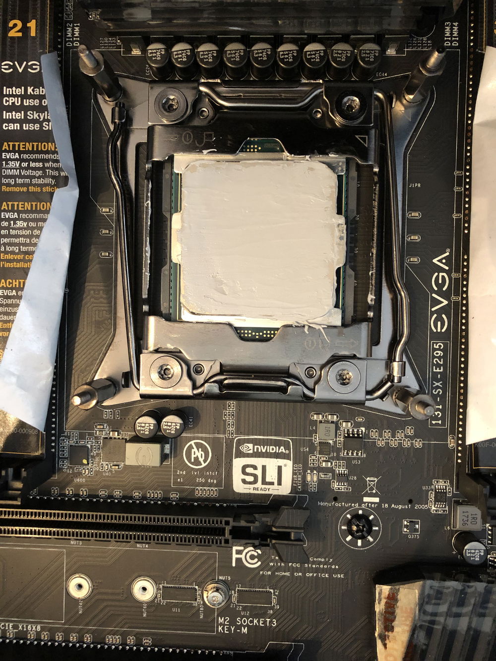 CPU after thermal compound application.