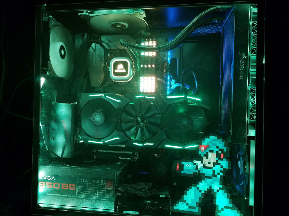 Rgb Corsair fans are not lit they are super bright.