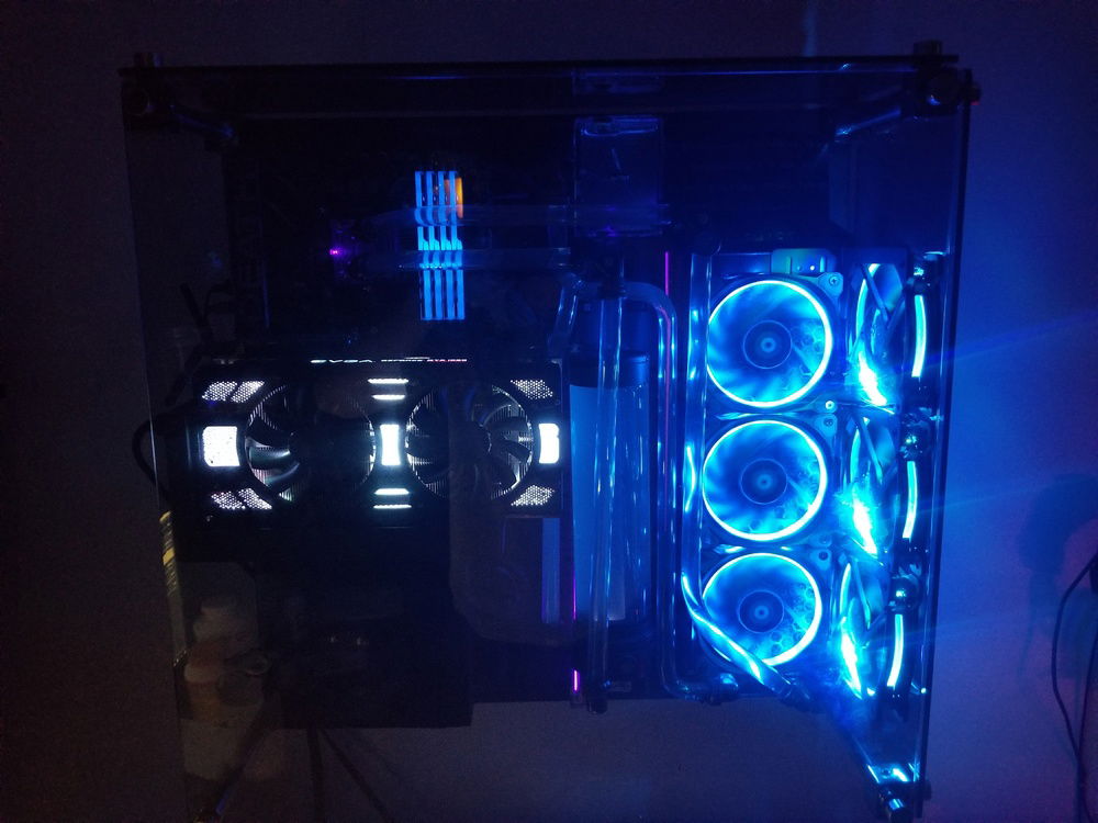 With the ceiling lights off.