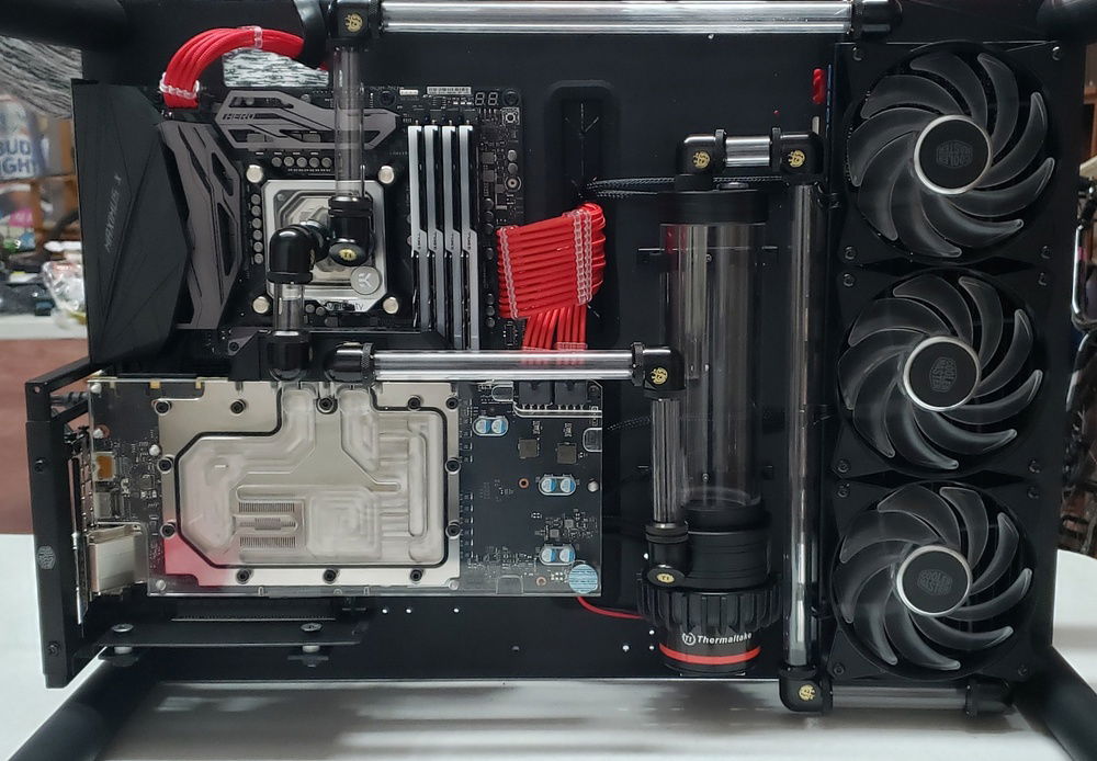 All the tubing in place and ready to fill. Fingers crossed for no leaks!