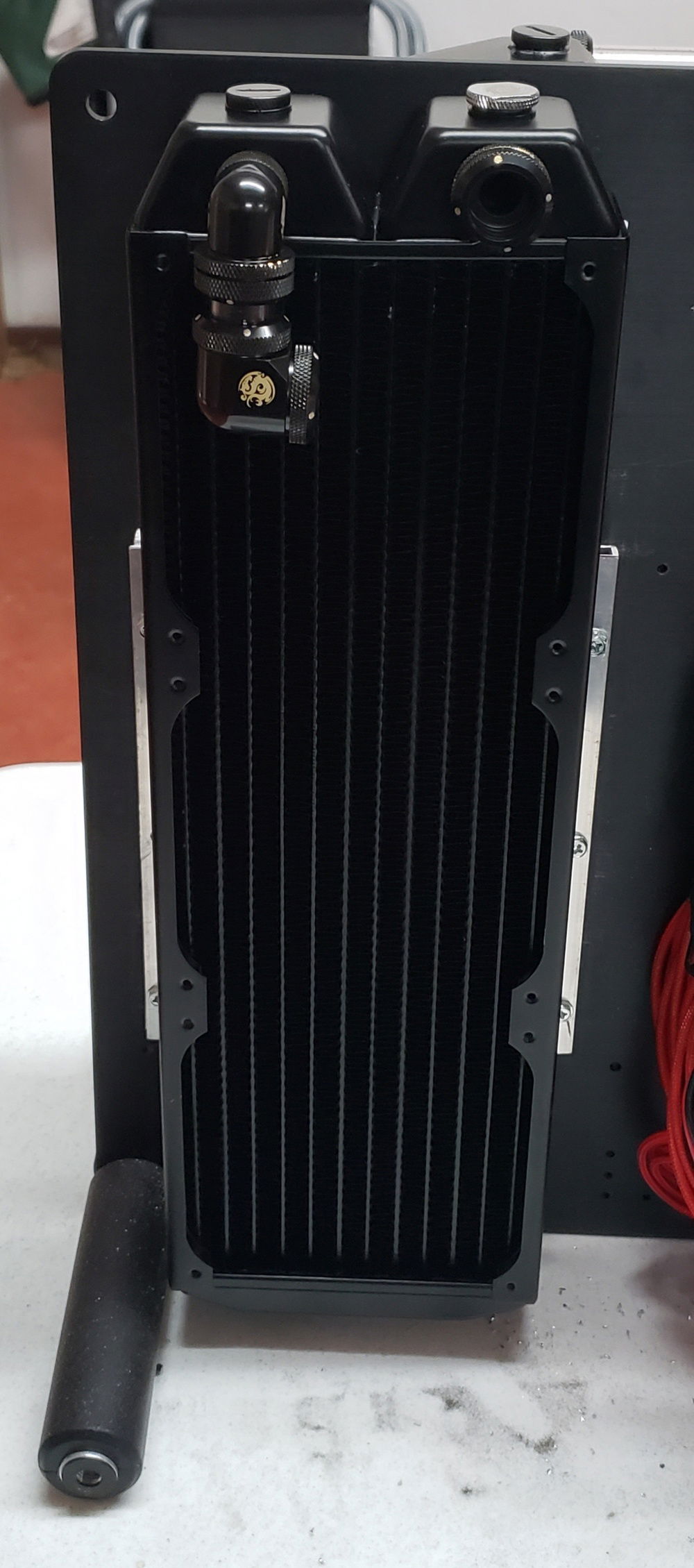 Radiator successfully installed. This took longer than expected. Close to 2 hours.