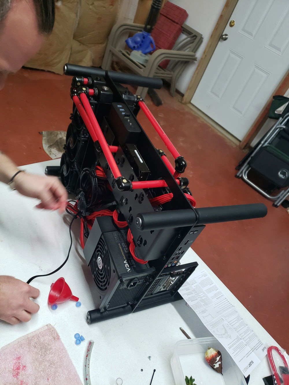 We had to rethink our tubing layout now that we added an additional radiator. Few changes but nothing major.