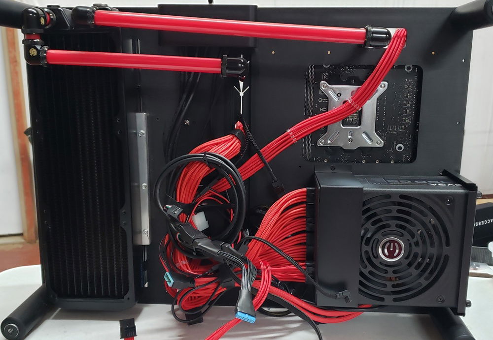 Not completely level on the tubing but didn't have much room to work with. Just had to make that part work. This is the back of the case.