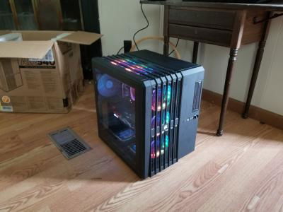this is when it was first built and showing of the front side and rgb fans.