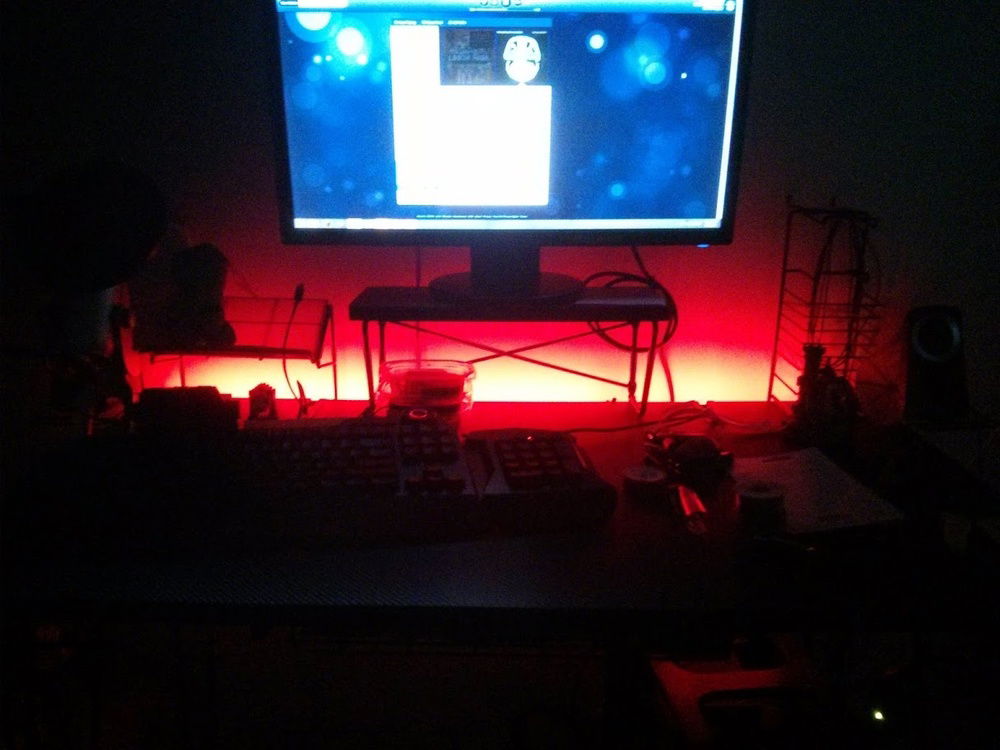 Backlighting prior to dual monitor install.