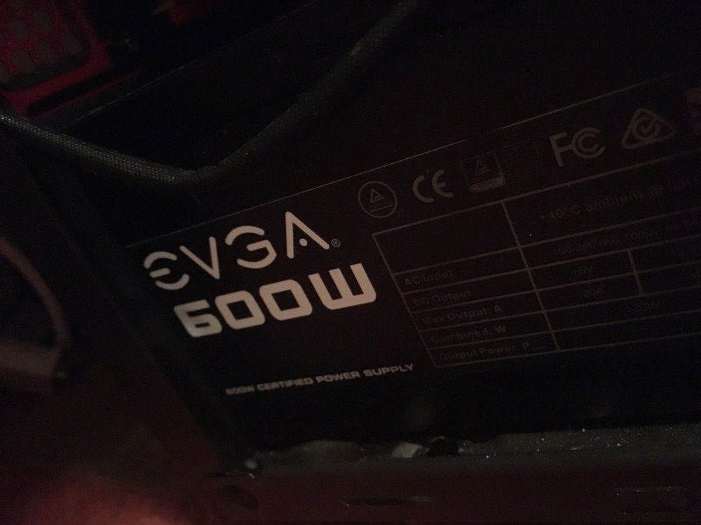EVGA 80+ white 600W PSU