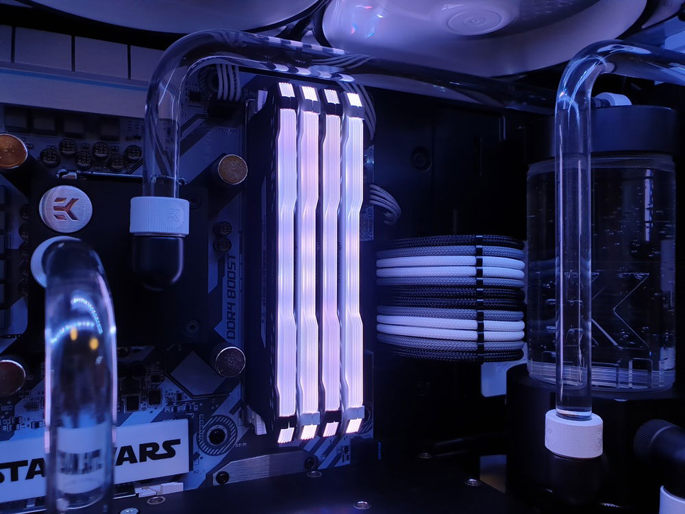 The two RamSticks are white, while the Lightning Kit Sticks are Black to keep the theme.