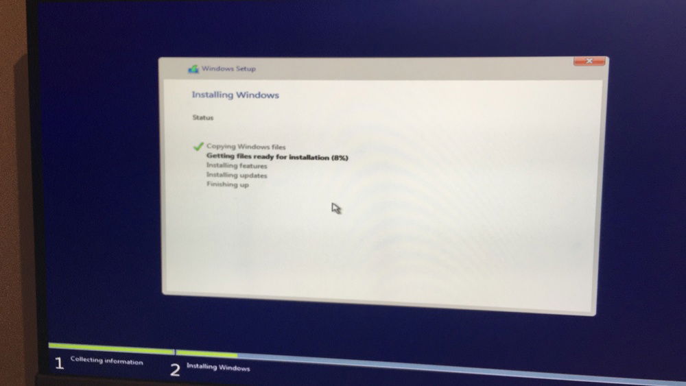 Skip a few steps (first build so got carried away between photos), installing windows.