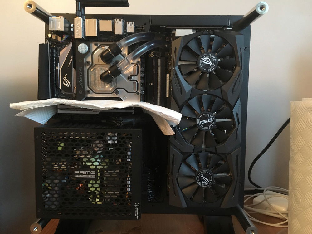 Leak testing with paper just in case.