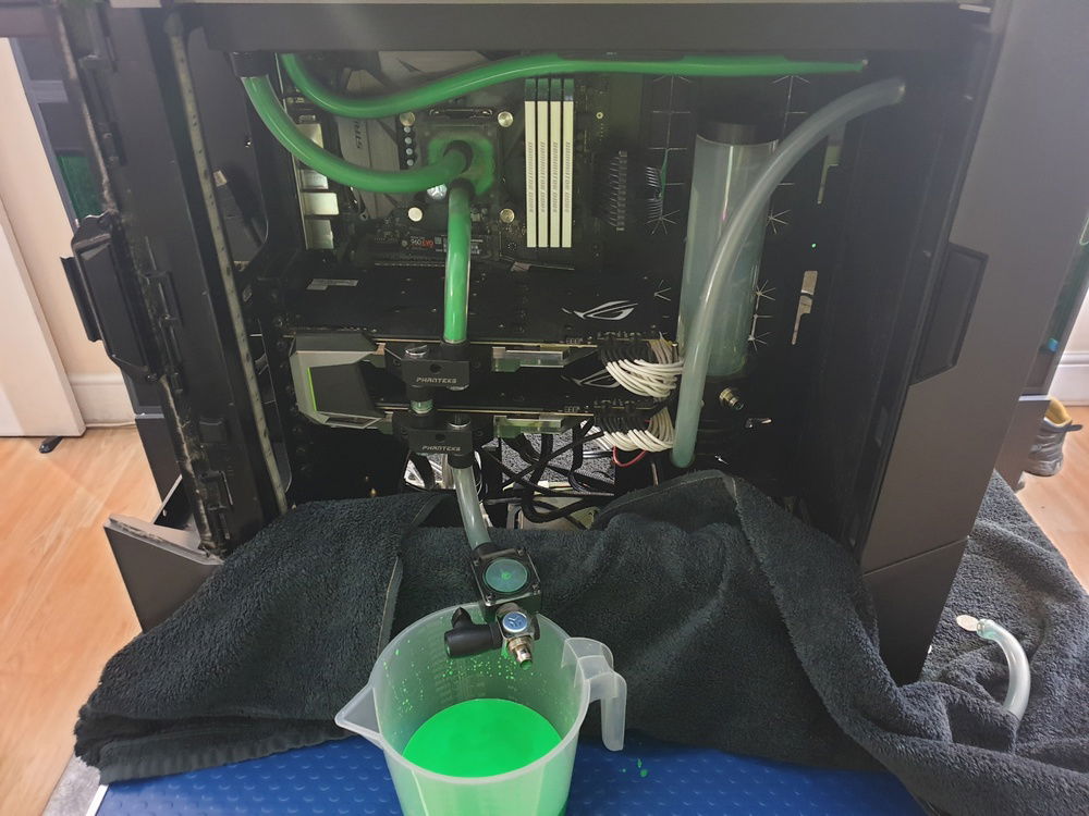 Coolant change from green to pink.