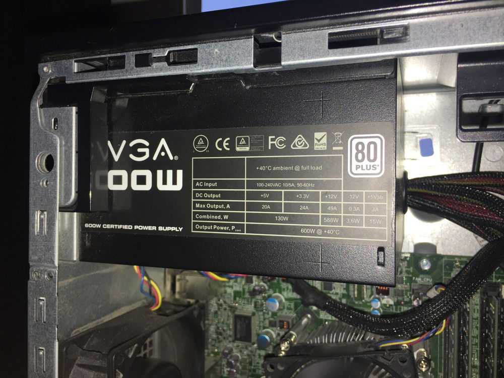 Not gonna lie, this is a random EVGA PSU I found on B-Stock. It was about $35, and was 100w above another PSU of the same price, so I chose this one