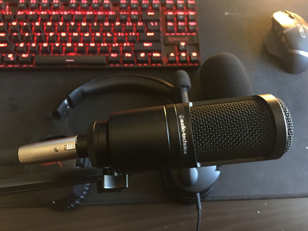 AT2020 (foam filter off for the photo)