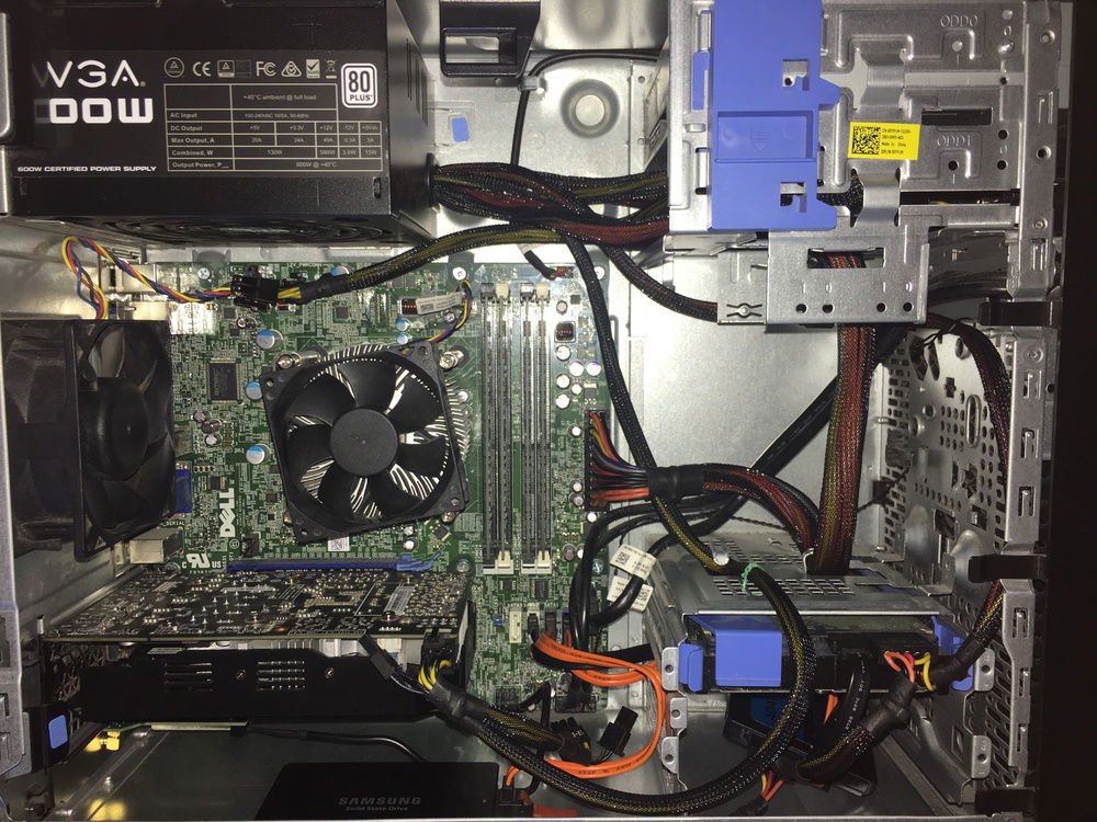 The whole inside of the pc