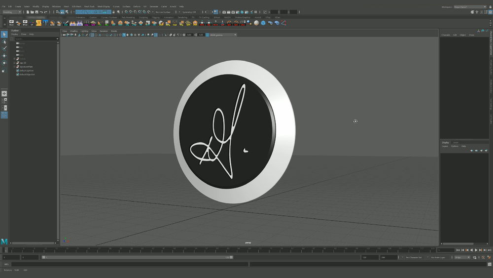 3D  model of the customized signature, 3D printed CPU pump cover.